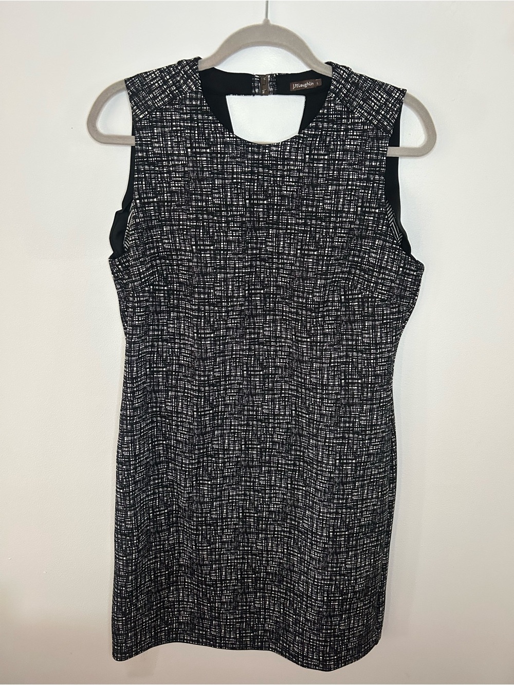 J.McLaughlin Sheath Grid Print Professional Corporate Shift Dress size Large